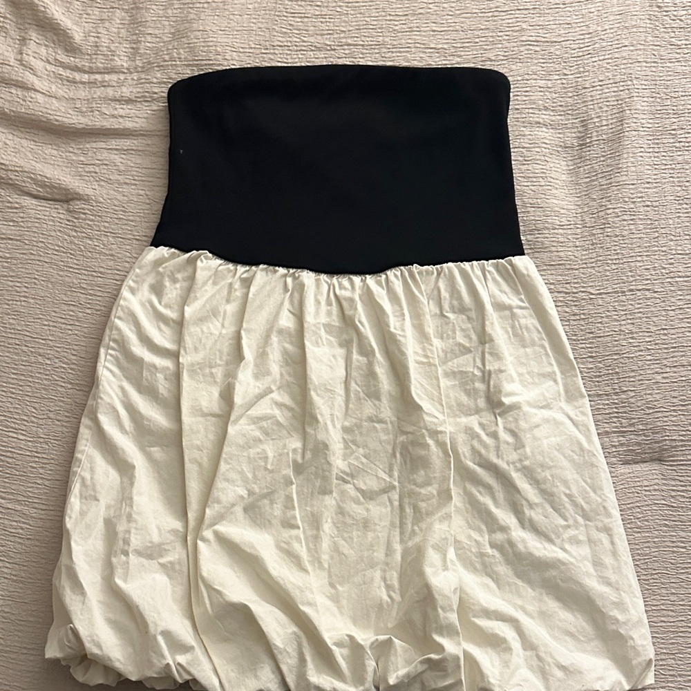 a new day Black and White Strapless Dress
